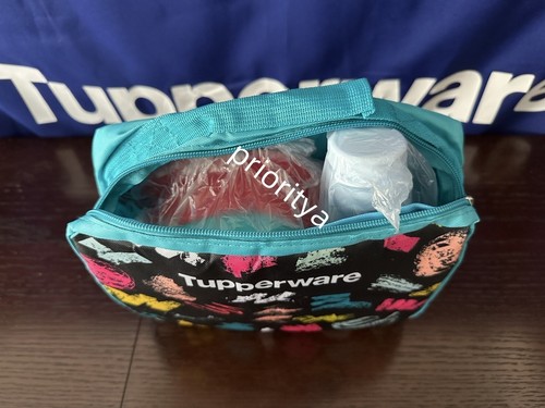 Tupperware Lunch Bowl Hang On Spoon ECO Water Bottle Kid Lunch Bag Blue New - Picture 5 of 5