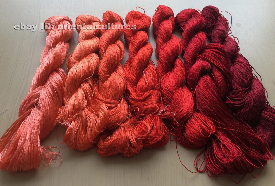 7bundle 100%real natural mulberry silk,hand-dyed su embroidery silk floss/thread - Image 3 of 4