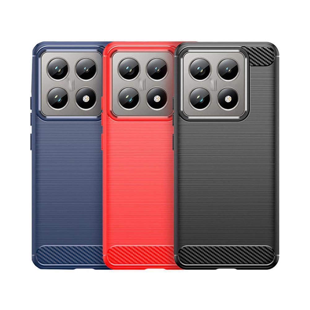 Mobile Phone TPU Protective Case Brushed Carbon Fiber TPU Soft Shell For Mi14