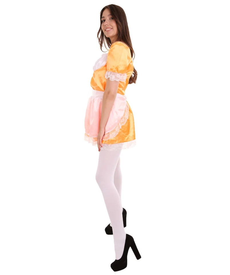 Disfraz de criada tradicional para mujer | Disfraces de uniforme naranja HC-1363 Foto 4 de 4