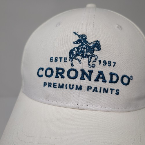 Coronado Premium Paints Strapback Hat White One Size Adjustable 6 Panel - Picture 4 of 9