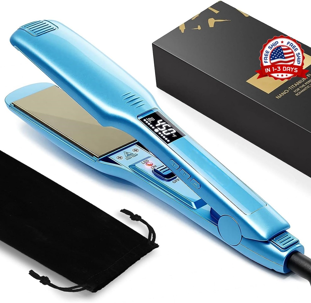 Plancha de Pelo Alisadora Para El Cabello Profesional Pulgada