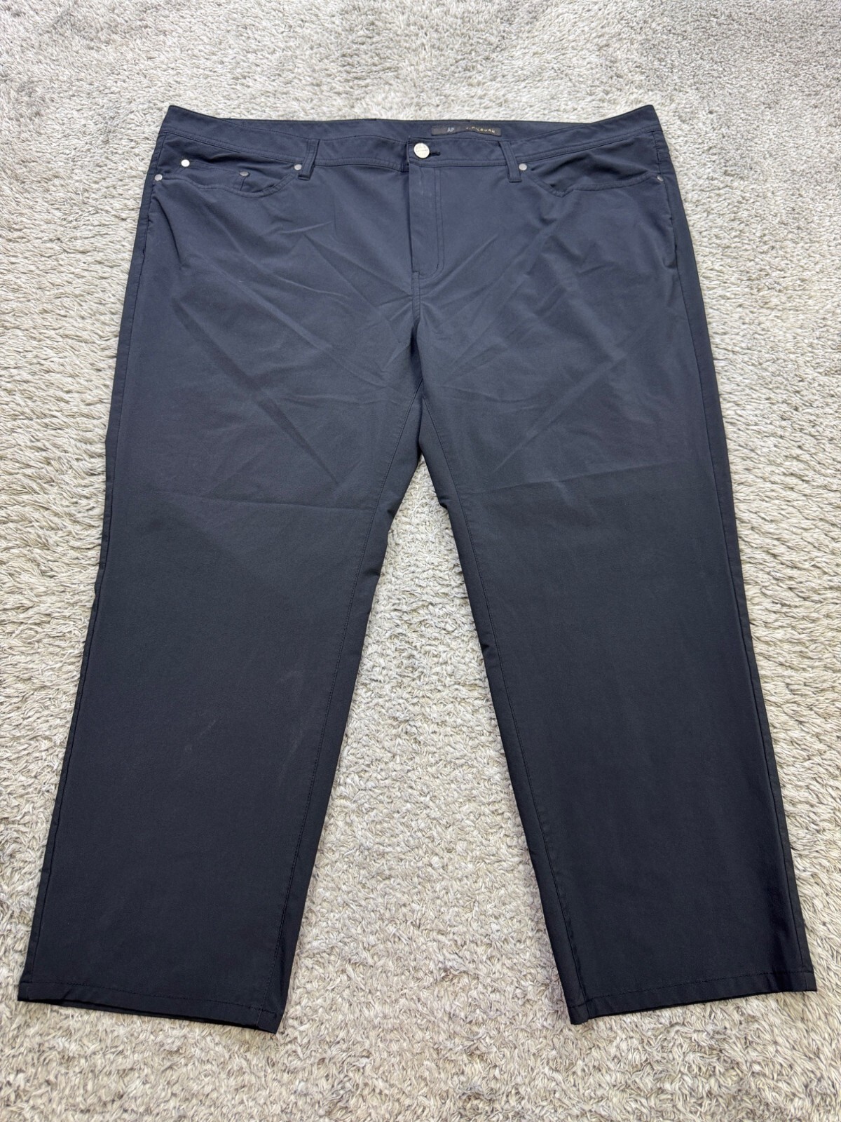 J Hilburn Pants Men 46 Black Flat Front APiazza Career Performance Golf Chino