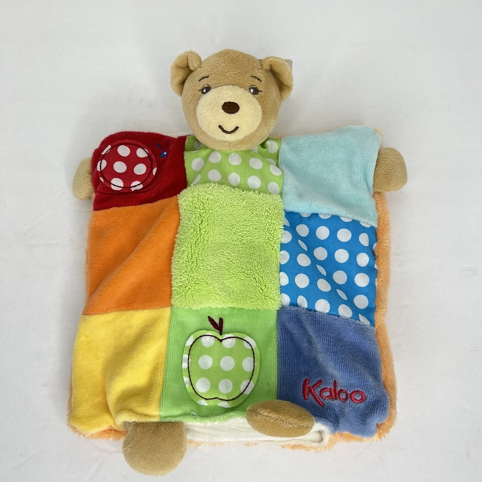 Kaloo Colors Lovey Doudou Bear Puppet Patchwork Blanket Comforter Dots RARE! NWT - Image 2 of 4