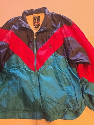 VINTAGE USA Olympic Windbreaker Jacket Pockets Lined Womens XL