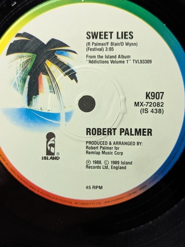Robert Palmer Bad Case Of Loving You/Sweet Lies 1988 Vinyl Record 7" GC - Picture 7 of 7