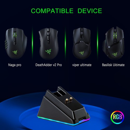 Charging Dock for Razer Basilisk Ultimate/Viper Ultimate/Naga Pro Wireless Mouse - Photo 5/10