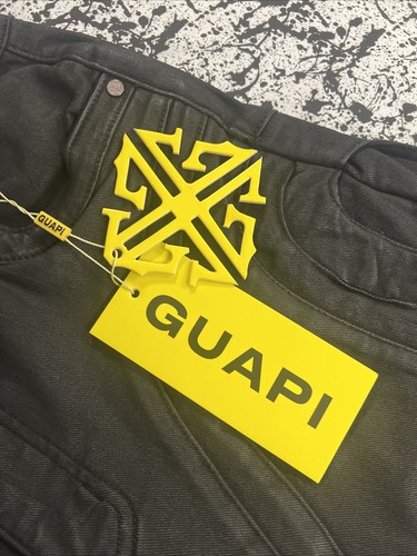 Guapi Obsidian Black Convertible Denim Chrome Buckle Jeans Size Size 30 - Picture 3 of 7