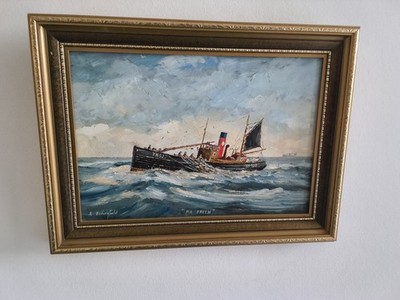 Ölgemälde Fischerboot von Roger Bedingfield