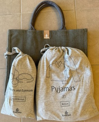 Emirates First Class Tote Bag + Pyjamas + Slippers & Eyemask--Women's Medium NEW