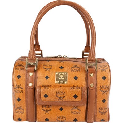 MCM Monogram Visetos Boston Pocket Handbag Tasche