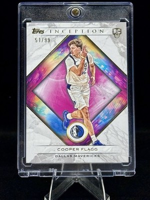 COOPER FLAGG RC, 2025-26 TOPPS INCEPTION PINK PARALLEL #d /99. Card #22. MAVS