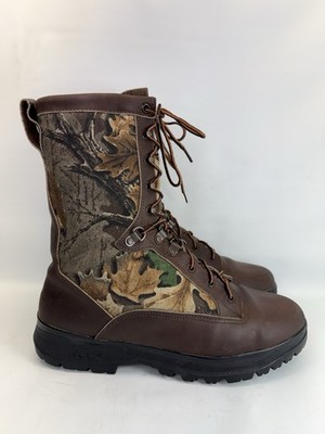 Rare White's Danner Hunting Boots Leather Camo Gore Tex 600g Insulated US 10.5EE
