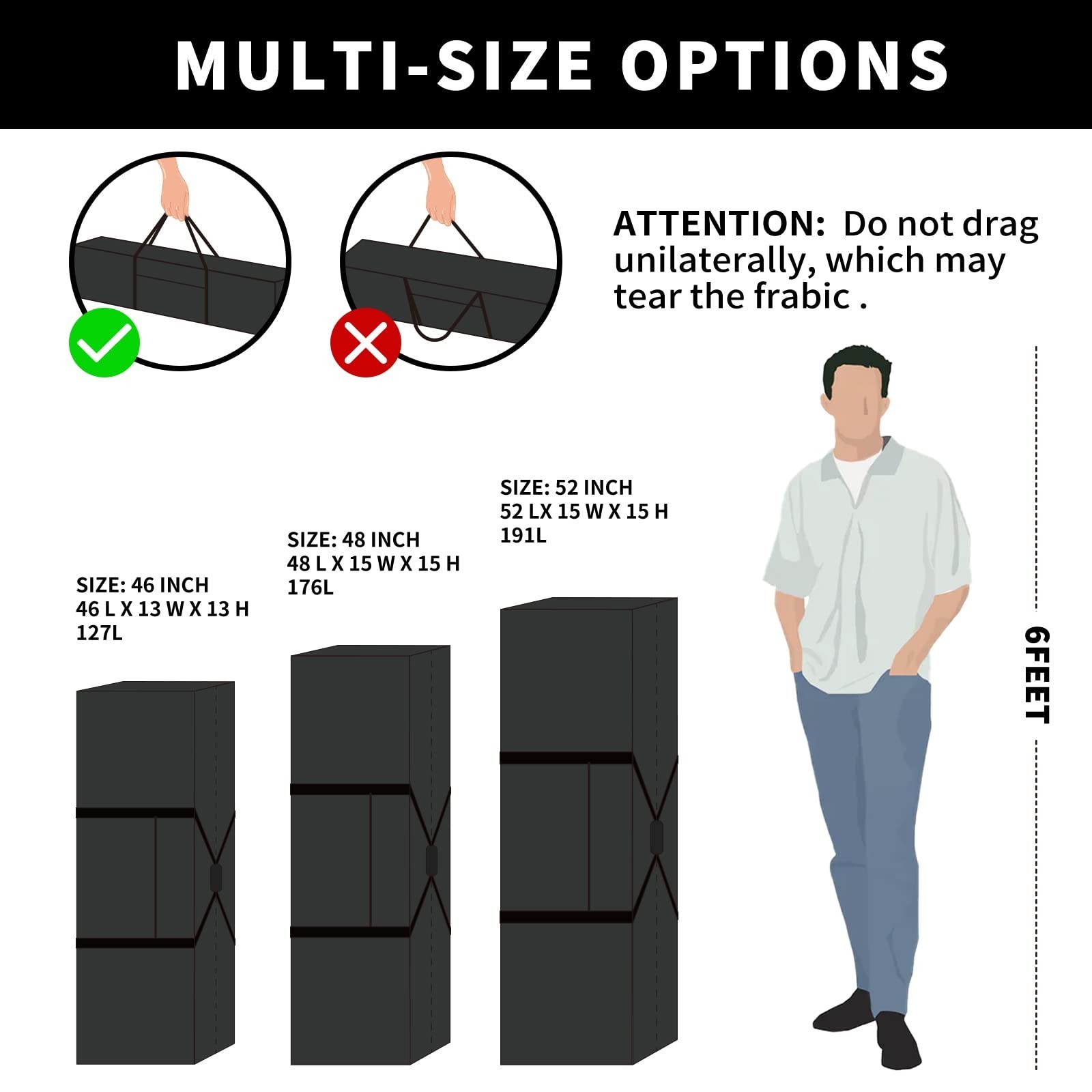 Urbanstand 46 Inch Travel Duffle Bag Extra Large Sport Equipment Duffel Bags ...