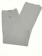 Calvin Klein Women's Gray Solid Dress Pants Flat Front Zip Pocket Regular 6