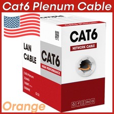 Plenum Cat6 Ethernet Cable 1000 Feet CMP 23AWG Solid UTP 350MHz 10 Gbps Network