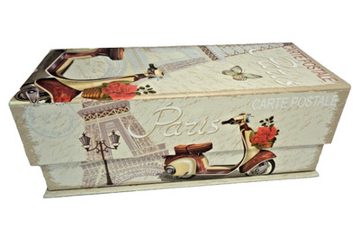 Paris Theme Storage Box Magnetic Closure 11.75'' X 5.25'' X 4.25'' Gift Keepsake