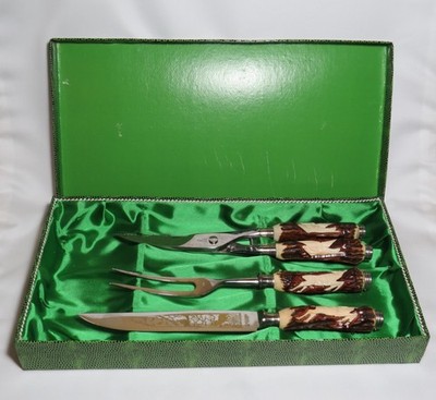 Vintage Othello Anton Wingen Jr Rostfrei Solingen Germany Carving Knife Set 