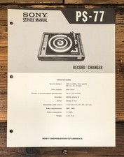 Sony PS-77 Record Player / Turntable Service Manual Original