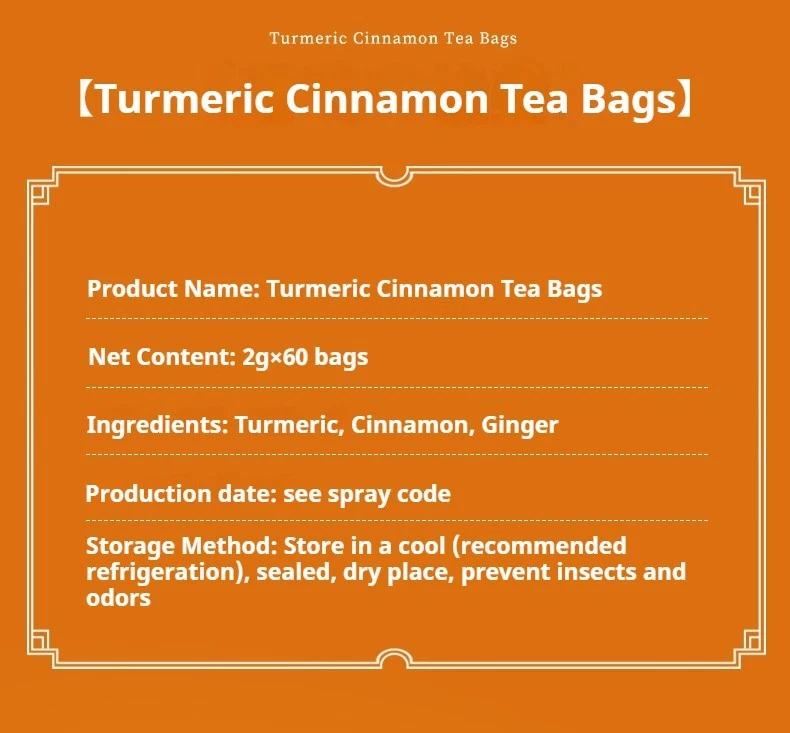 120 Premium Turmeric Ginger Cinnamon Tea Bags, 100% Natural &No Additive Support - Image 3 of 4