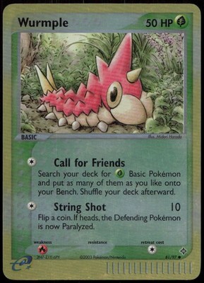 Wurmple 81/97 HP Dragon Common Reverse Holo Pokemon