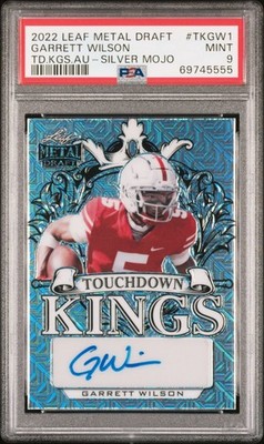 2022 Leaf Metal Draft TD/K Autographs Silver Mojo Garrett Wilson /20 PSA 9 MINT