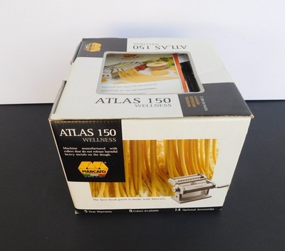 NEW IN BOX Marcato Atlas 150 Wellness Chrome Fresh Pasta Machine Hand Roller