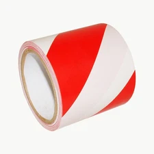 JVCC Hazard Warning Tape [6 mils thick] (HZ-8): 6 in. x 18 yds. (Red with White
