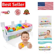 Kids' Bath Toy Storage   Extra Large Mesh Organizer with Strong Adhesive Hooks