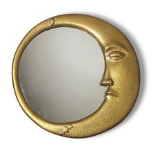New! Vintage Crescent Man in The Moon Stars Wall Mirror 14