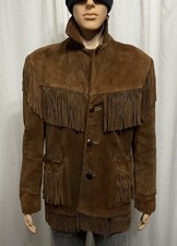 rare vintage SCHOTT BROS. WesternLeather Suede Fringe RANCHER Jacket M 44