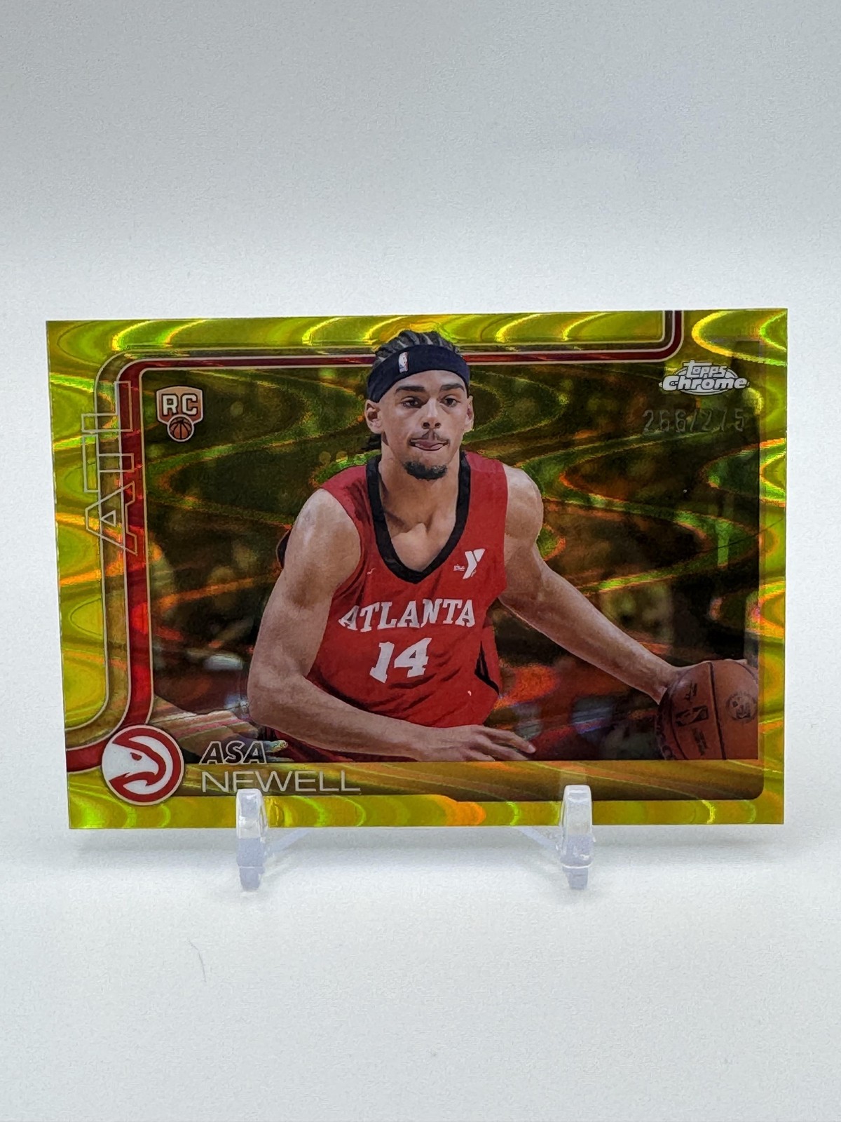 2025-26 Topps Chrome #273 Asa Newell Yellow RayWave Refractor #/275