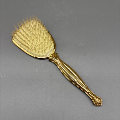 Cepillo de pelo tocador floral vintage tono dorado cerdas de nailon Shabby Chic decoración años 60 - Imagen 3 de 9