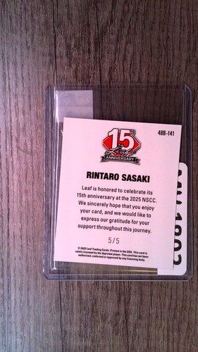 RINTARO SASAKI 2025 LEAF 15 #48B141 '48 LEAF PLATINUM SHIMMER 5/5 - Bild 2 von 2