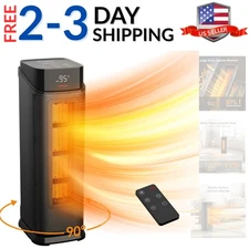 Space Heater Indoor, 1500W PTC Portable Electric Heaters for Home with Thermo...