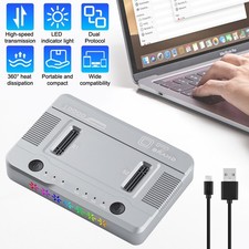 Portable SSD Duplicator Dock 10Gbps Clone M.2 NVMe/SATA Drives in Aluminum Case