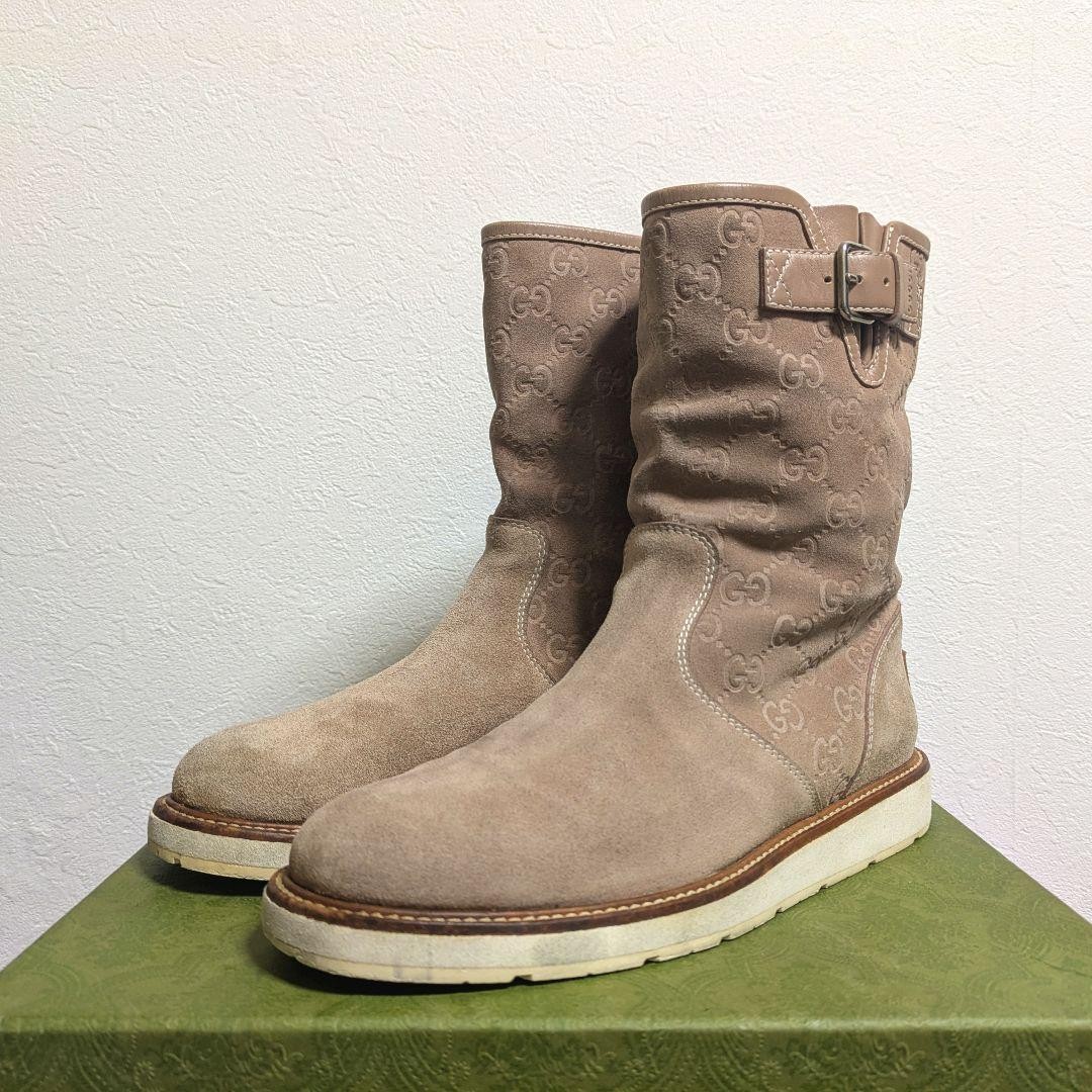 GUCCI Boots Heel GG Suede Beige EU39.5/US9.5 116485c thumbnail 17