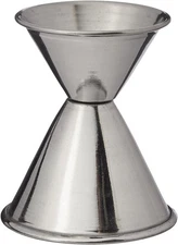 Tablecraft Stainless Steel Jigger, 1 oz and 2 oz, Metallic Small, Silver 