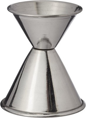 Tablecraft Stainless Steel Jigger, 1 oz and 2 oz, Metallic Small, Silver 