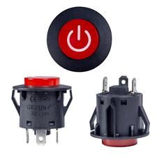 2Pcs 3 Pin Switch for Kids Electric Cars, Push Button, Manual, Red
