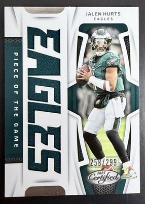 2024 Panini Certified Piece of the Game Jalen Hurts Memorabilia Card /299 Eagles