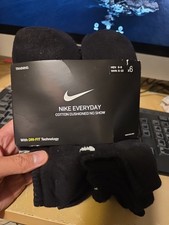 NIKE Dri Fit Men's 6 Pack Everyday Cotton Cushioned No Show Socks Size 6-8