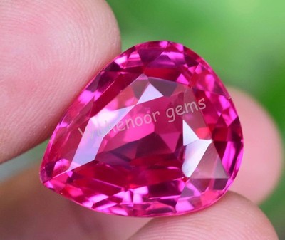 34.30 Ct Natural Mogok Pink Ruby Pear Certified Stunning Loose Gemstone