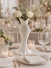Elegant Dress Vase 200mm Ivory Wedding Table Centrepiece Home Decor Dry Flowers