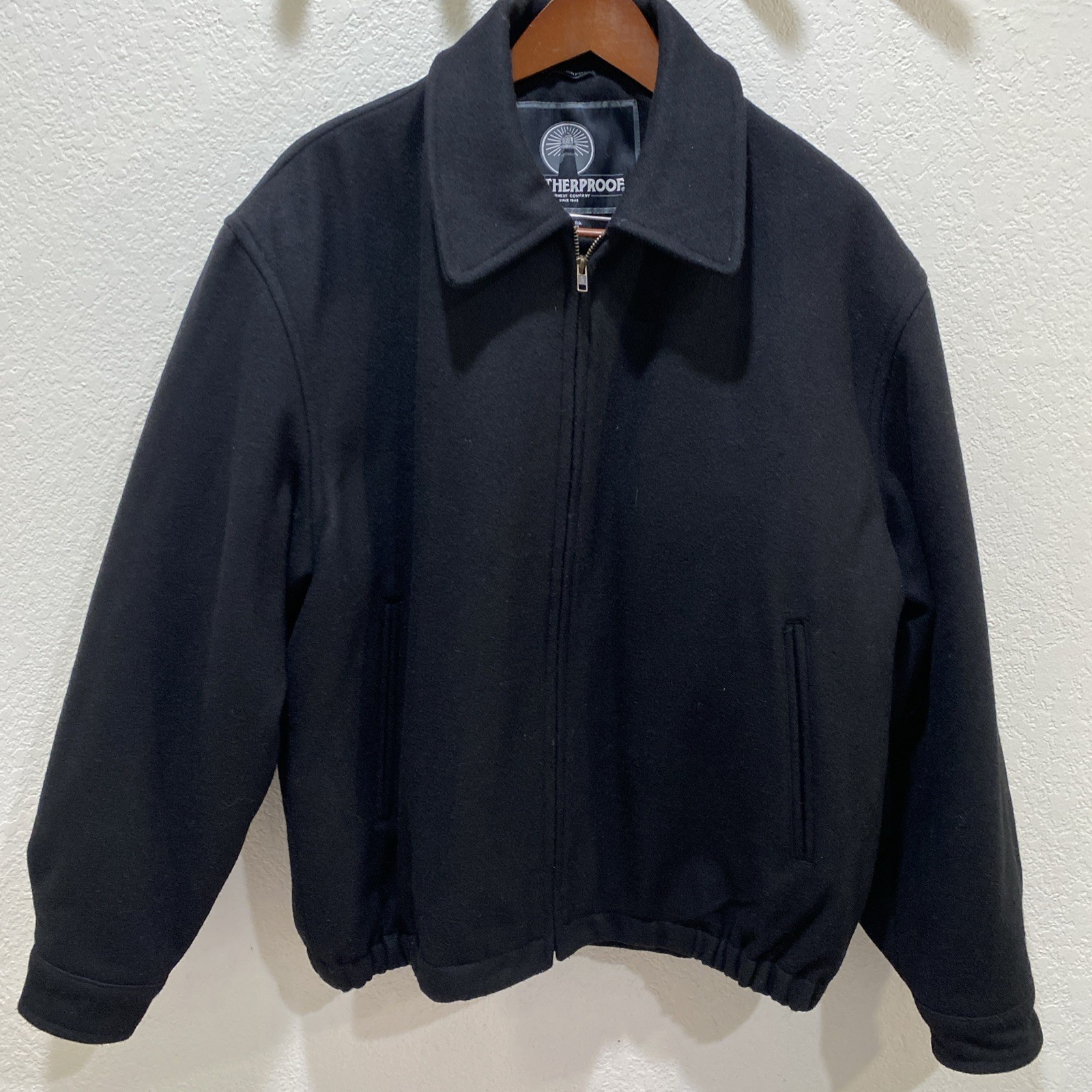 Weatherproof Black Polyester Wool Jacket Adult Me… - image 1