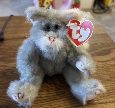 TY Beanie Babies Attic Treasure Collection, Whiskers the Cat w/Tag 1993 Jointed