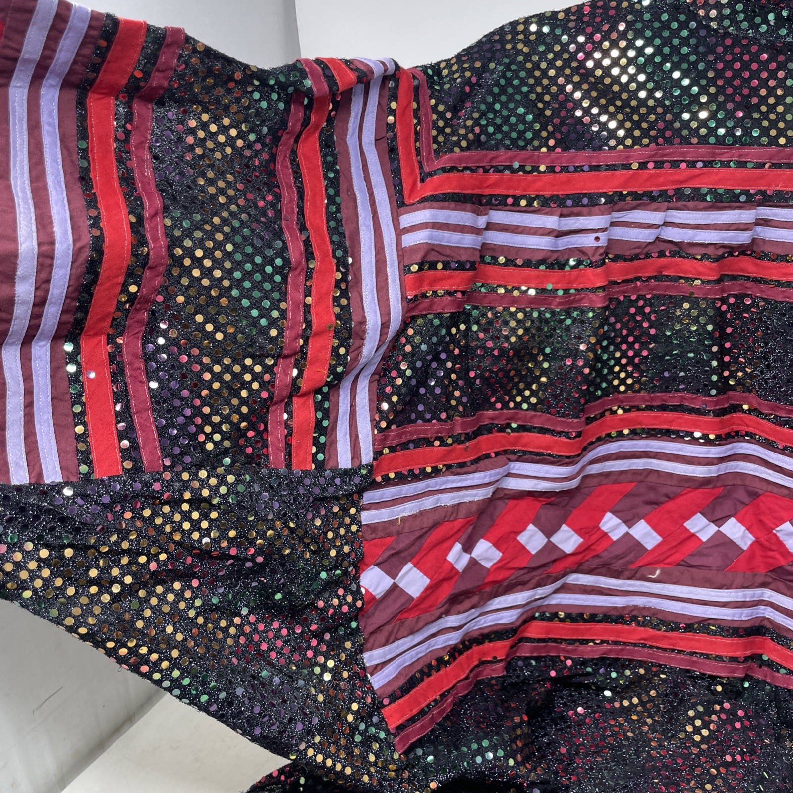 Handmade Iridescent Sequined Patchwork Pullover T… - image 11