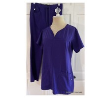 Grey  s Anatomy by Barco Signature Purple Scrub Set Women  s Sz Small Top  Pants