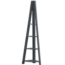 Modern 5-Tier Corner Ladder Bookcase Wood Display Shelves Home Office Furniture