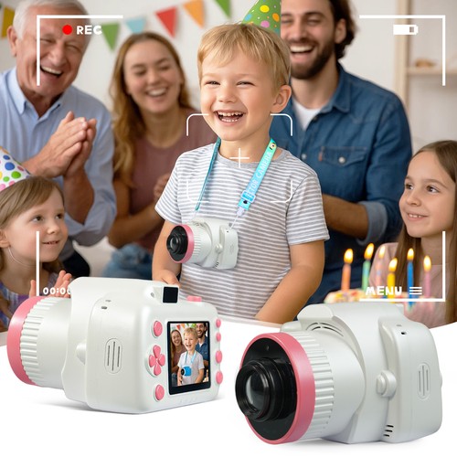 White projector children's camera,comes,32GB SD card,birthday gift portable toy - Picture 5 of 10